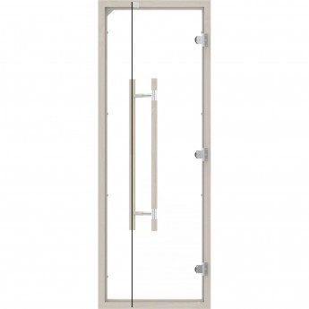 Дверь SAWO 7/19, прозрачная, осина, прямая ручка с металлической вставкой, 741-4SCA-3 Дверь SAWO 7/19, прозрачная, осина, прямая ручка с металлической вставкой, 741-4SCA-3